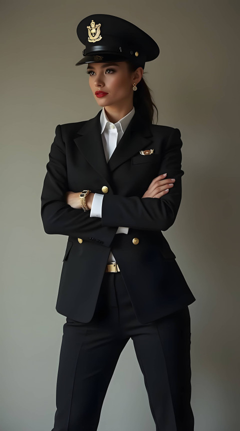 Calm Navy Lady Captain Wallpaper for Your Mobile Screen