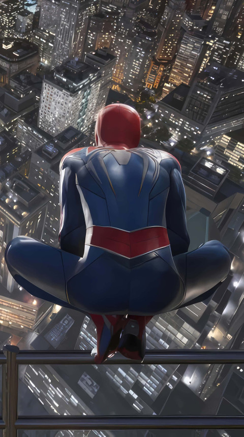 Spiderman Leaping Across Buildings HD Image