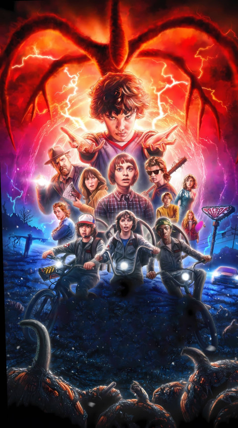 Stranger Things Retro Vibe Art HD Screen