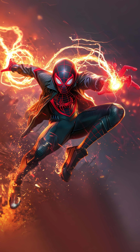 Spiderman Leaping Over Skyscrapers HD Wallpaper