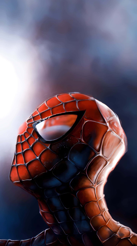 Spiderman Heroic Pose in HD Background For Device