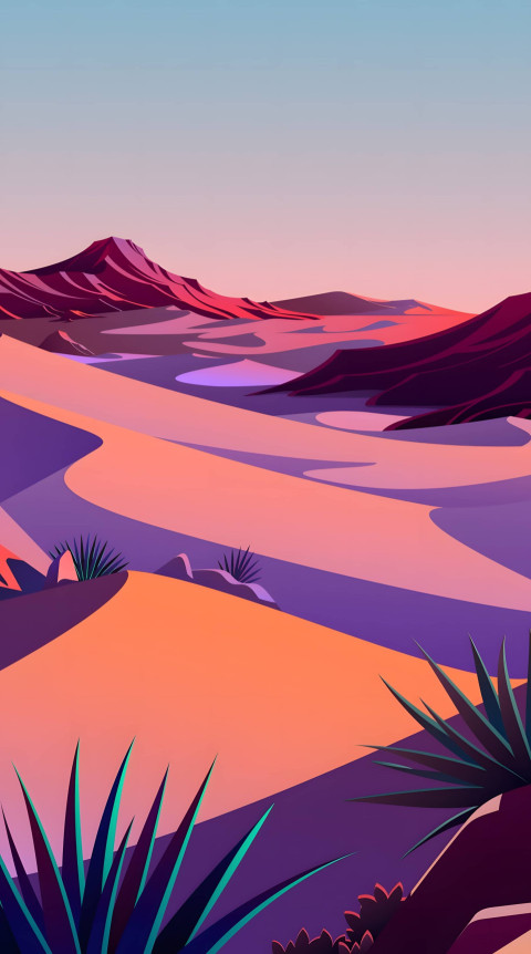 Art Desert Landscape for iPhone Wallpaper