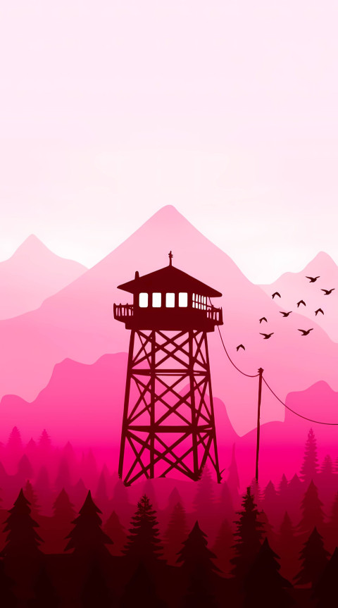 Peaceful Firewatch Sunset Scene for Mobile Wallpaper