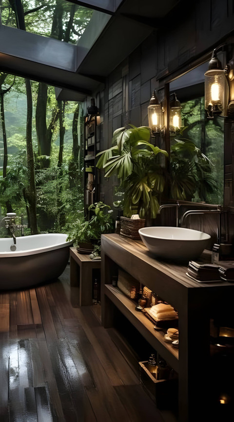 Stylish Bathroom Mobile Picture in 4K