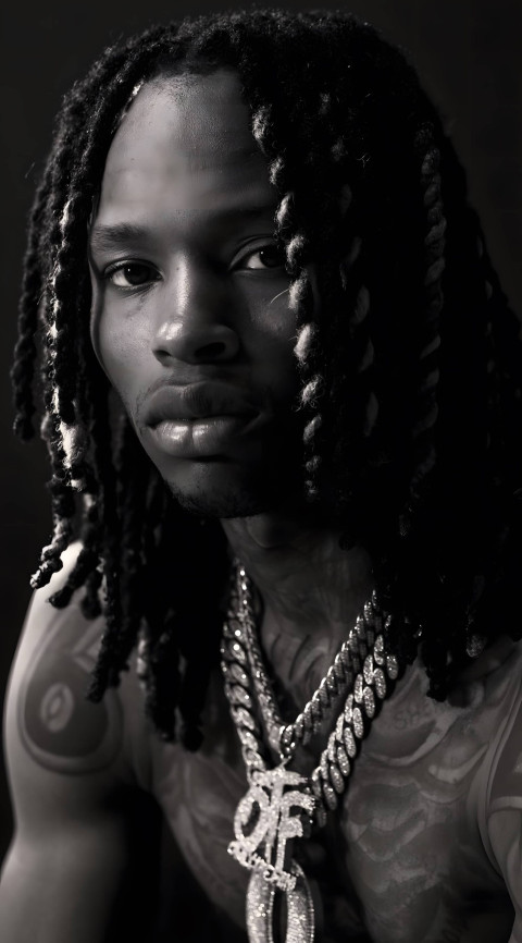 Download King Von B&W High-Quality Wallpaper