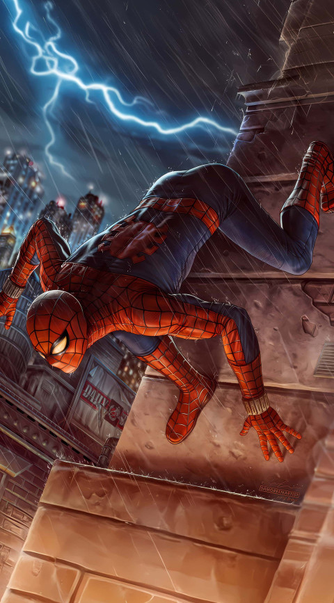 Spiderman Mid Air Action Shot in 2K Photo