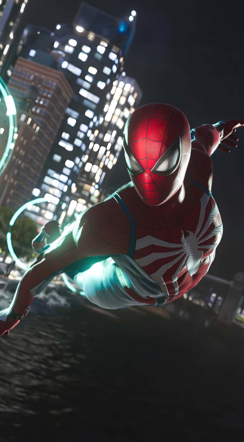 Spiderman Caught Mid-Swing HD Wallpaper
