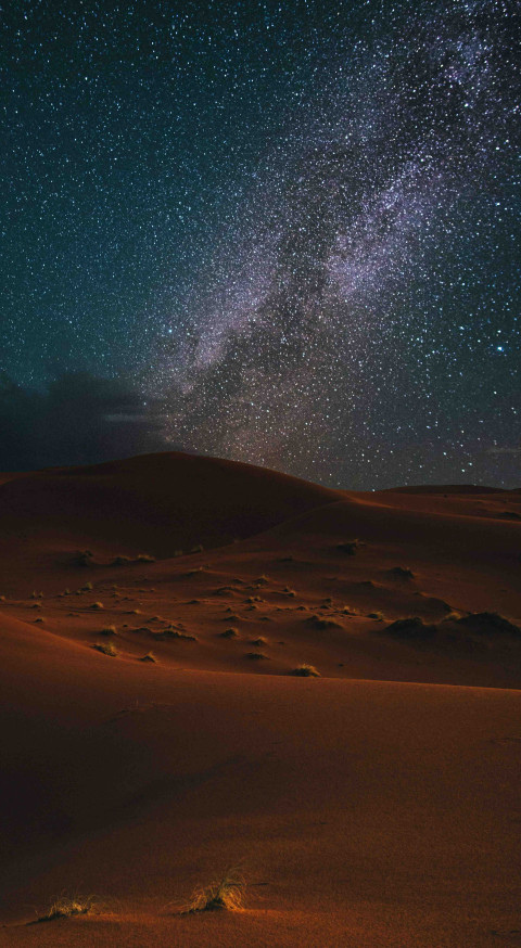 Starry Sky Above Mountains Wallpaper