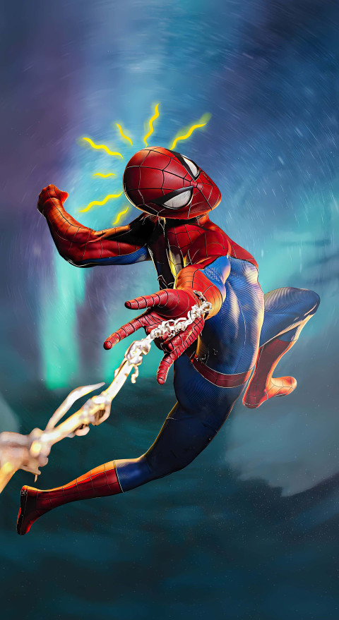 Spiderman in Action Pose HD Image For Mobile