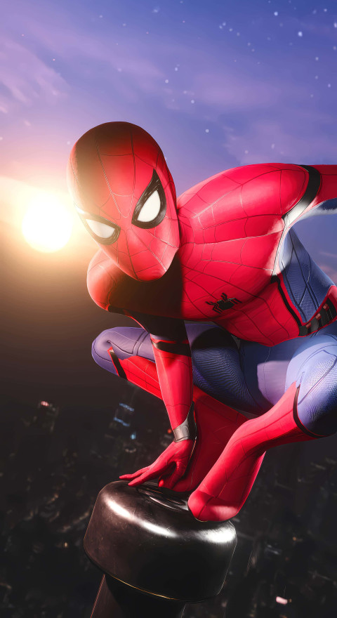 Spiderman with NYC Skyline Background in HD