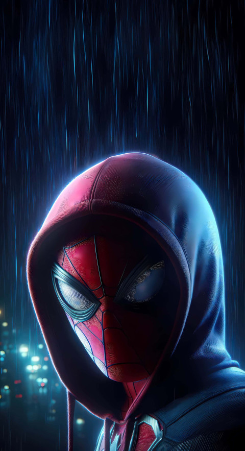 Spiderman Heroic Classical Pose in HD Background