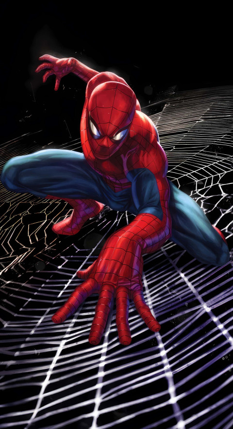 Spiderman Classic Web-Slinging Pose Wallpaper