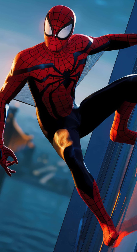 Spiderman Swinging Buildings in HD Photo