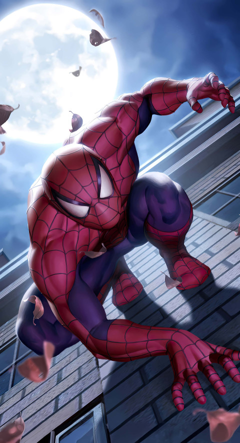 Stunning Spiderman Wall-Crawling Scene HD Photo