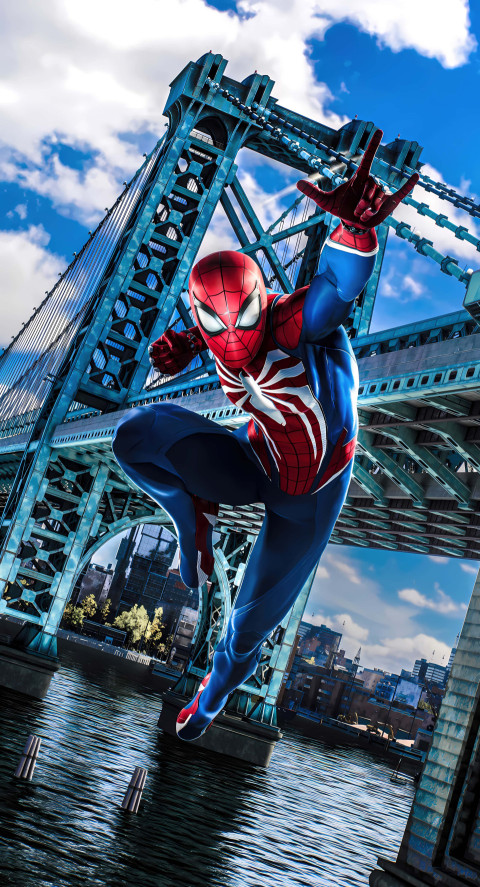 Spiderman Cool Suit Design in HD Background