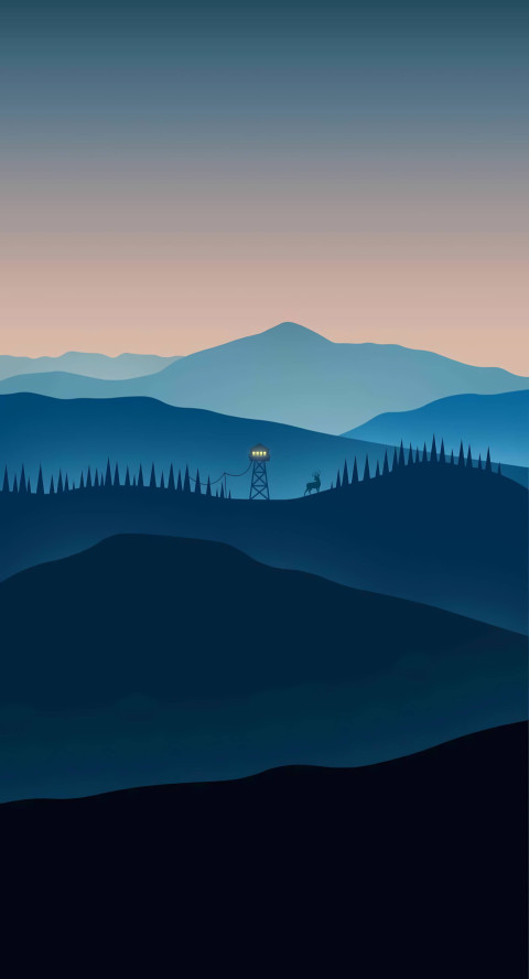 Firewatch Mobile Image of Tower and Sunset Glow