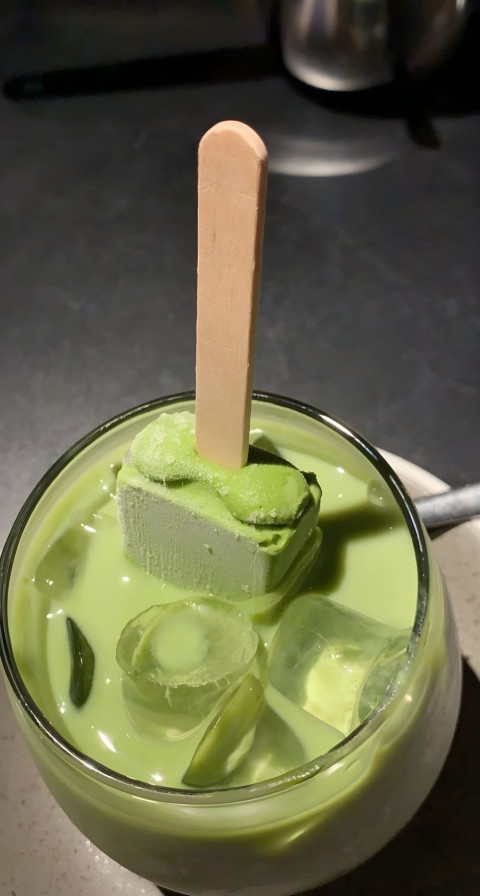 Minimalist Sage Green Ice Cream Wallpaper for Android