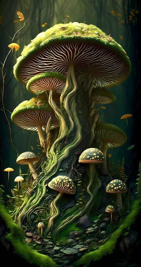 Sweet Mushroom Phone Background for a Fun Display