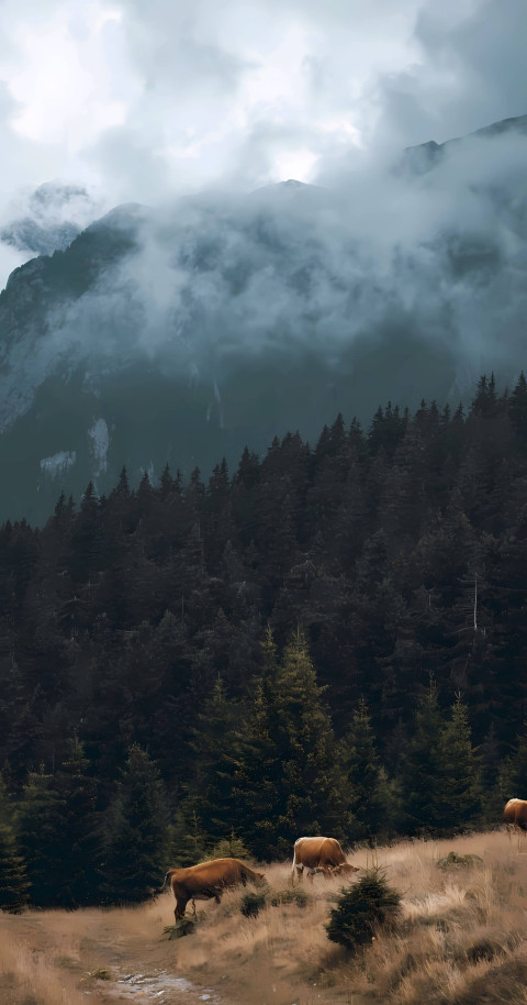 Mysterious Foggy Woods Mobile 4K Image