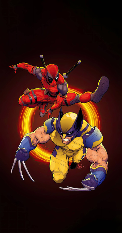 Stunning Wolverine & Deadpool Wallpaper for Mobile