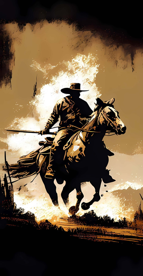 Cowboy in Dusty Canyon Photo