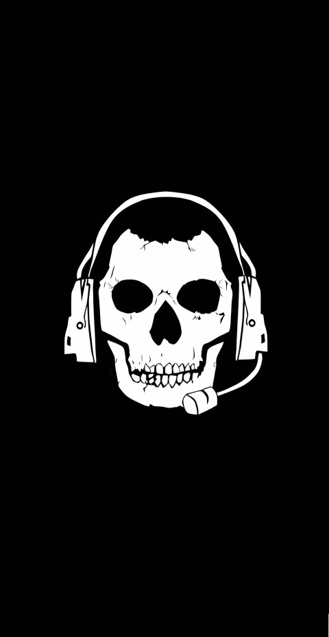 COD Black Background 4K Ghost Face Logo Download