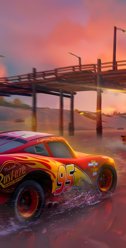 Cars McQueen Red Mobile Wallpaper 4K