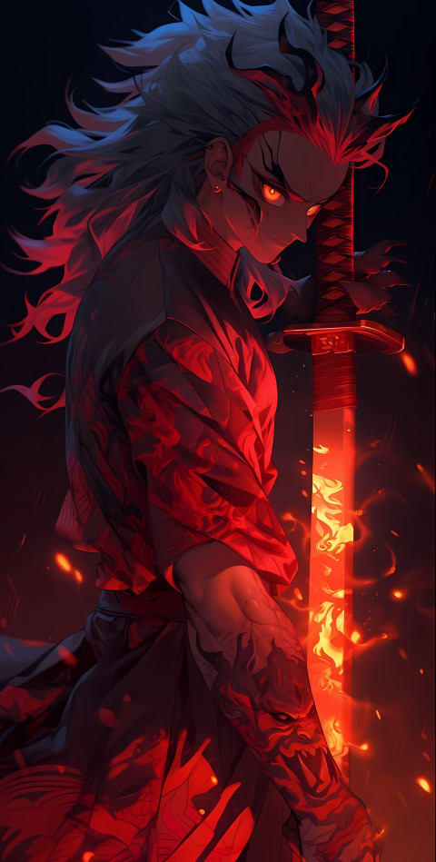 Rengoku Standing Pose Mobile Pic