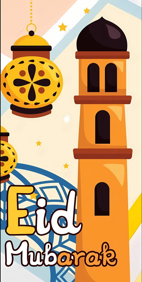 Eid Mubarak Mosque Art 4K Wallpaper