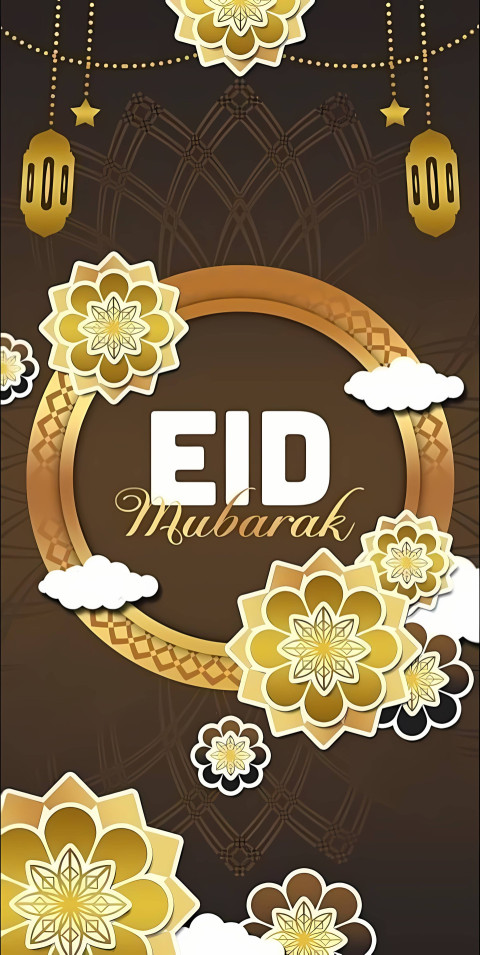 Eid Mubarak Night Lights Mobile Wallpaper