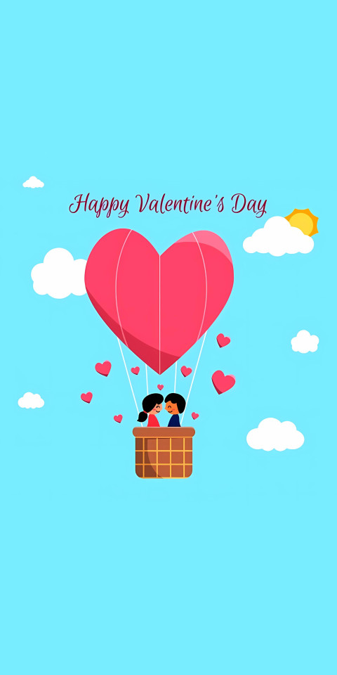 Love in the Air Balloon Valentine Image
