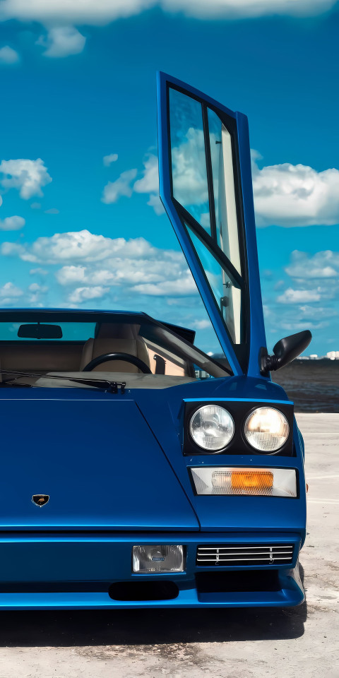 Blue Lamborghini Phone Wallpaper 4K