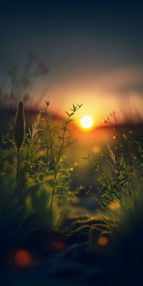 Soft Focus Grass Blades Wallpaper