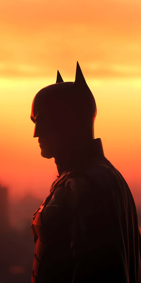 Batman with Sunset Sky Wallpaper