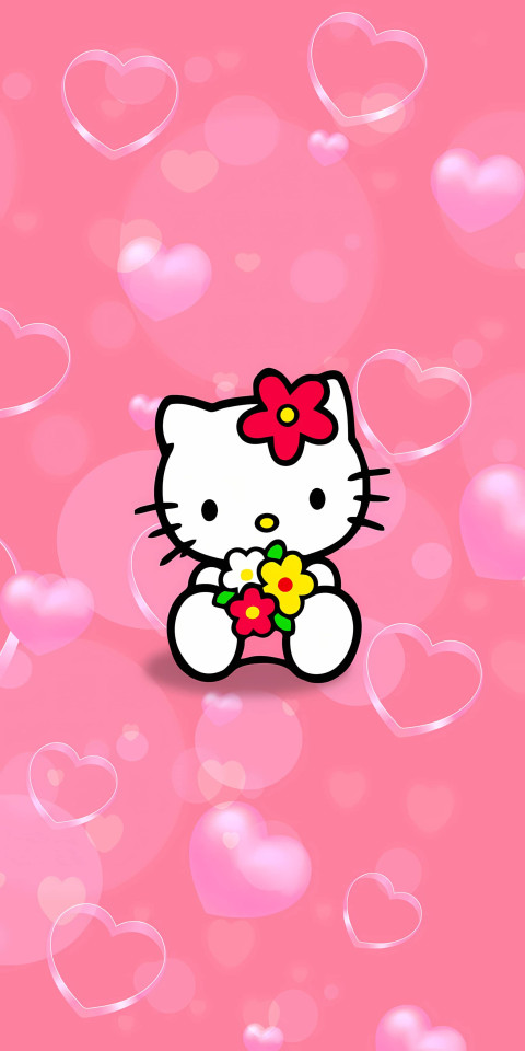 My Melody Heart Pattern Mobile Wallpaper