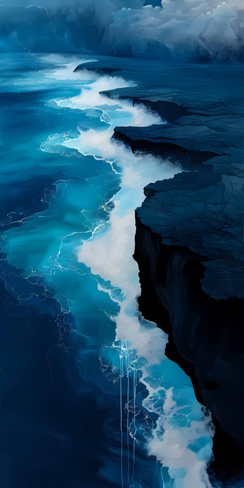 Coastal Wave Mobile Wallpaper for a Soothing Touch