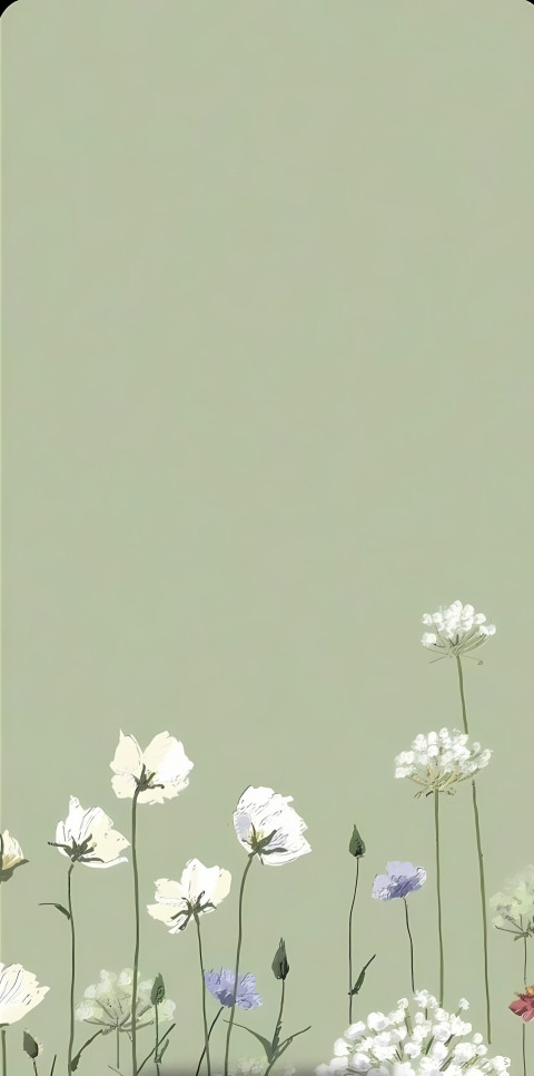 Elegant Sage Green Floral Mobile Image