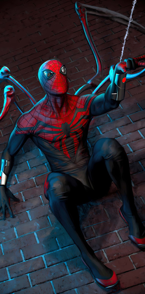 Spiderman Action-Packed Scene HD Background