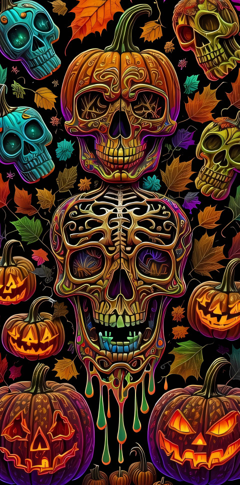 Cute Halloween Mobile background 4K