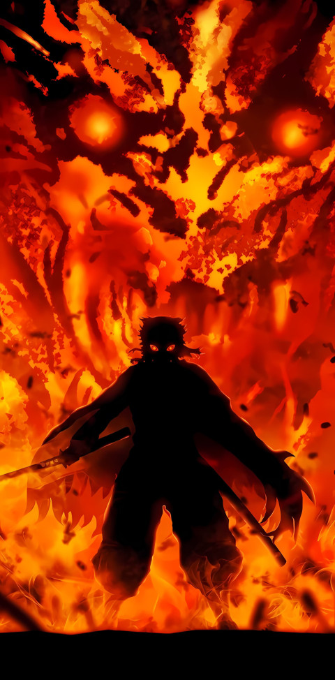 Fire Breathing Kyojuro HD Wallpaper