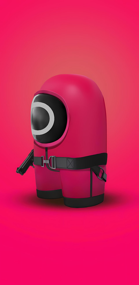 Circle Masked Guard Squid Game Background