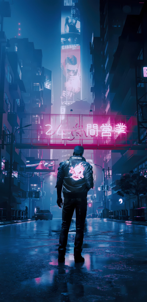 Futuristic Neon City Cyberpunk Wallpaper Download