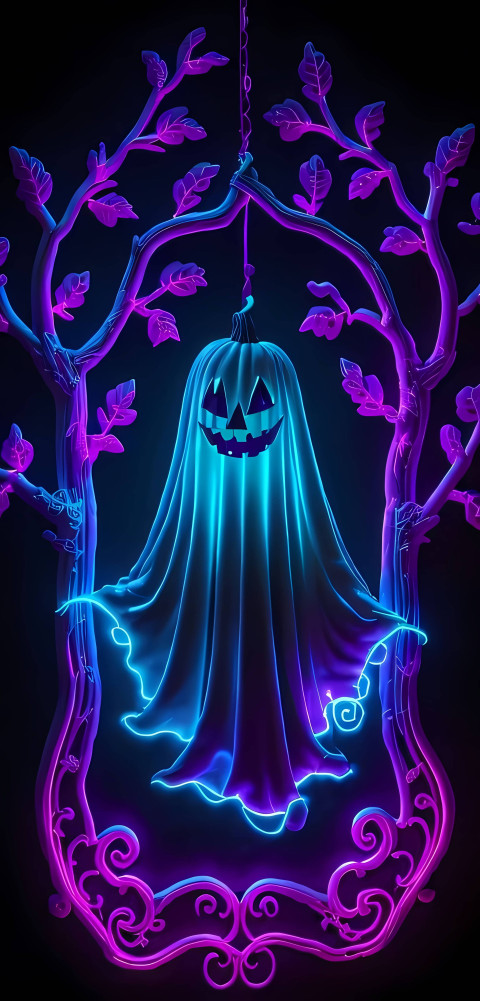 Kawaii Halloween Mobile 4K Background