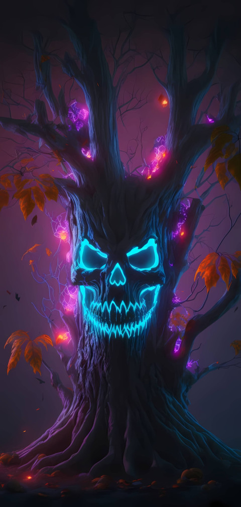 Creepy Forest Halloween Mobile Image 4K