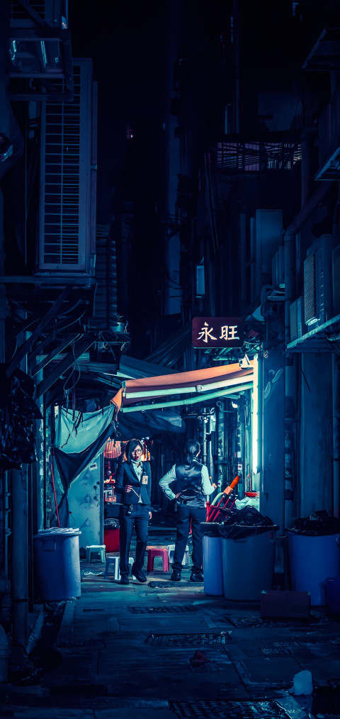 Free Cyberpunk Futuristic Street Art HD Wallpaper