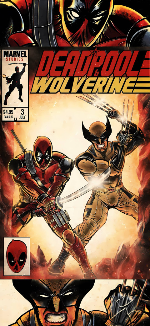 High Resolution Deadpool & Wolverine Mobile Wallpaper