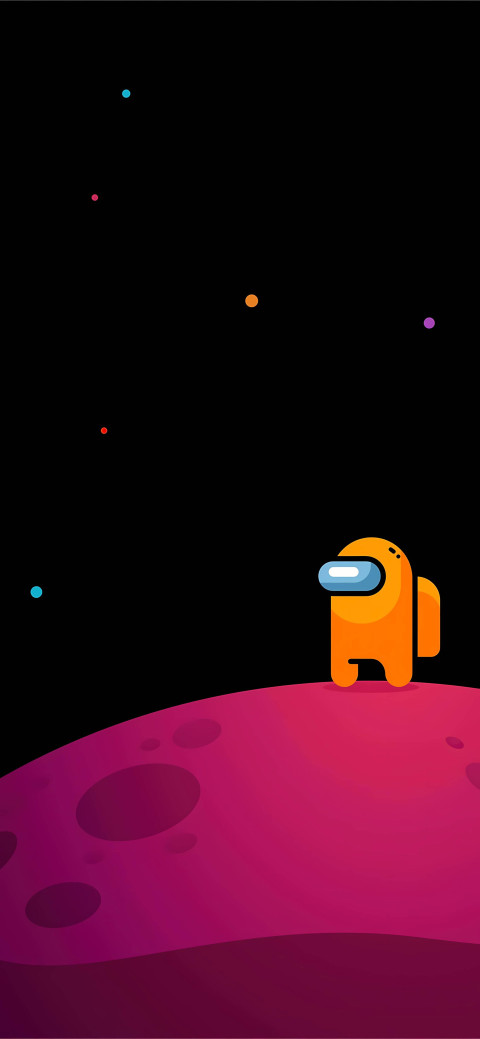 Among Us Space Theme Phone Wallpaper
