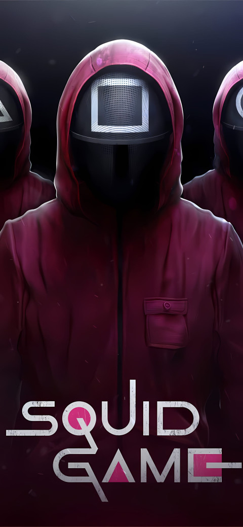 4K Squid Game Masked Guard Mobile Wallpaper