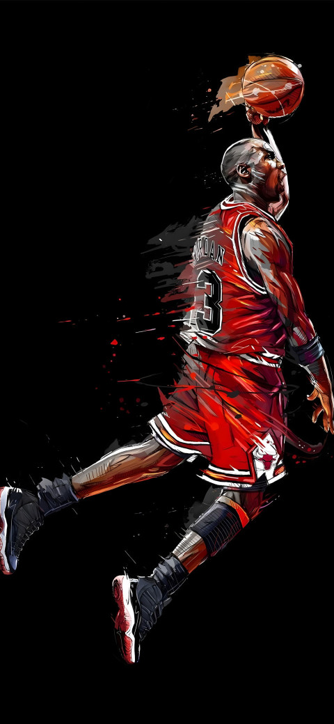 Michael Jordan High Flying Dunk Wallpaper