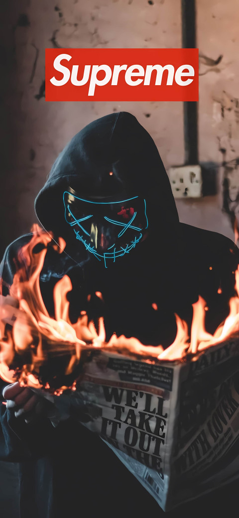 supreme black mask man 4k wallpaper for android